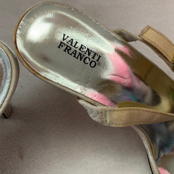 Valenti Franco Gold Heels with Rhinestone Embellishments - Picture 7 of 12